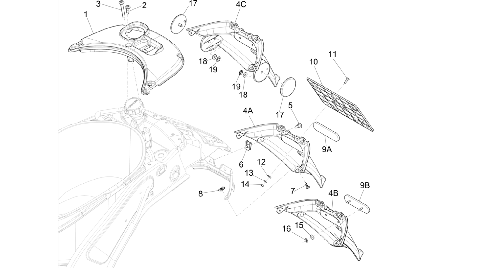 Rear cover - Splash guard