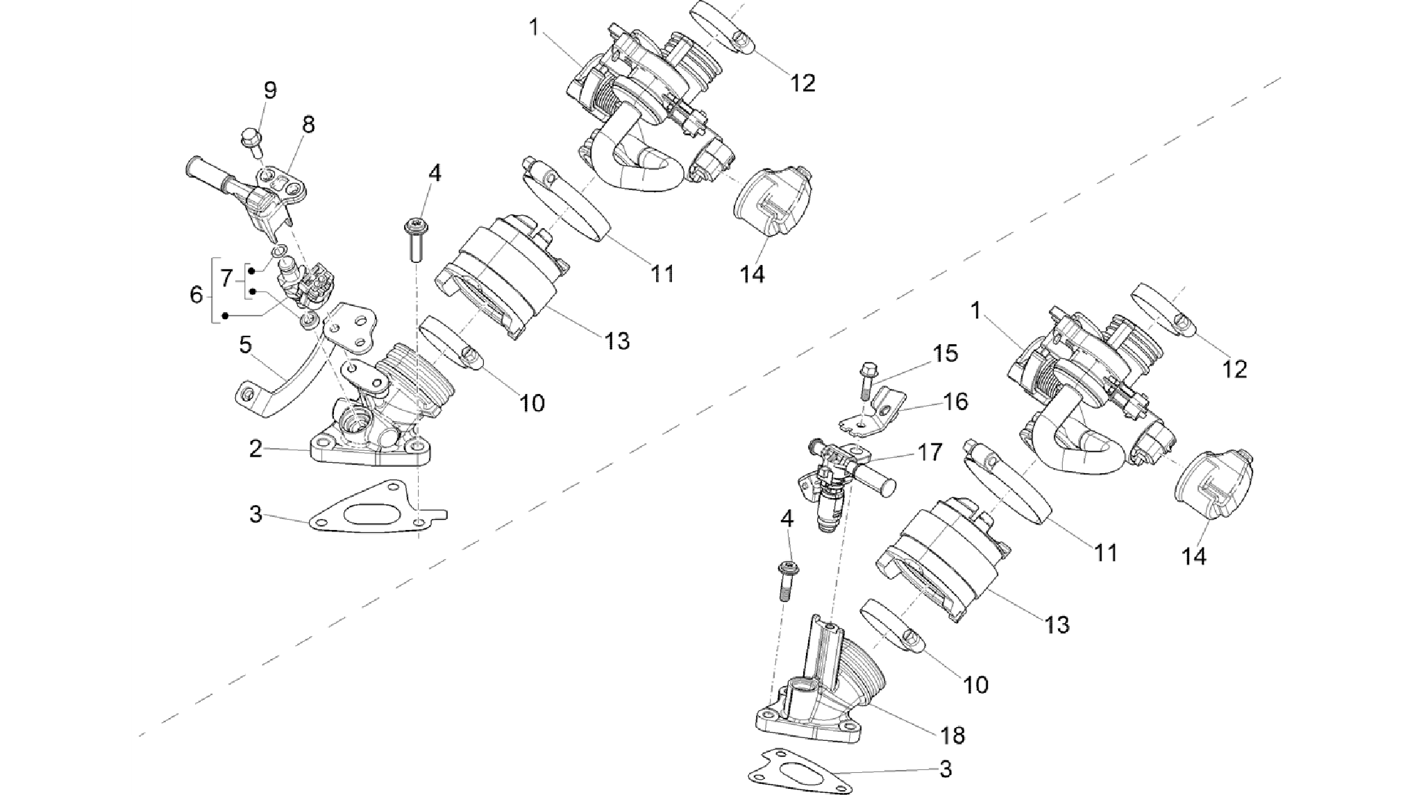 Throttle body - Injector - Induction joint