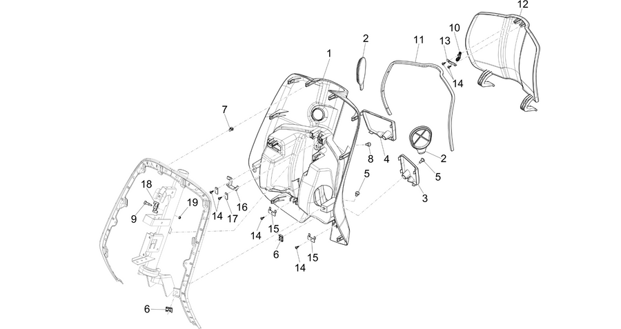 Front glove-box - Knee-guard panel