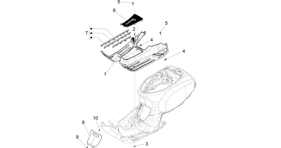 Central cover - Footrests
