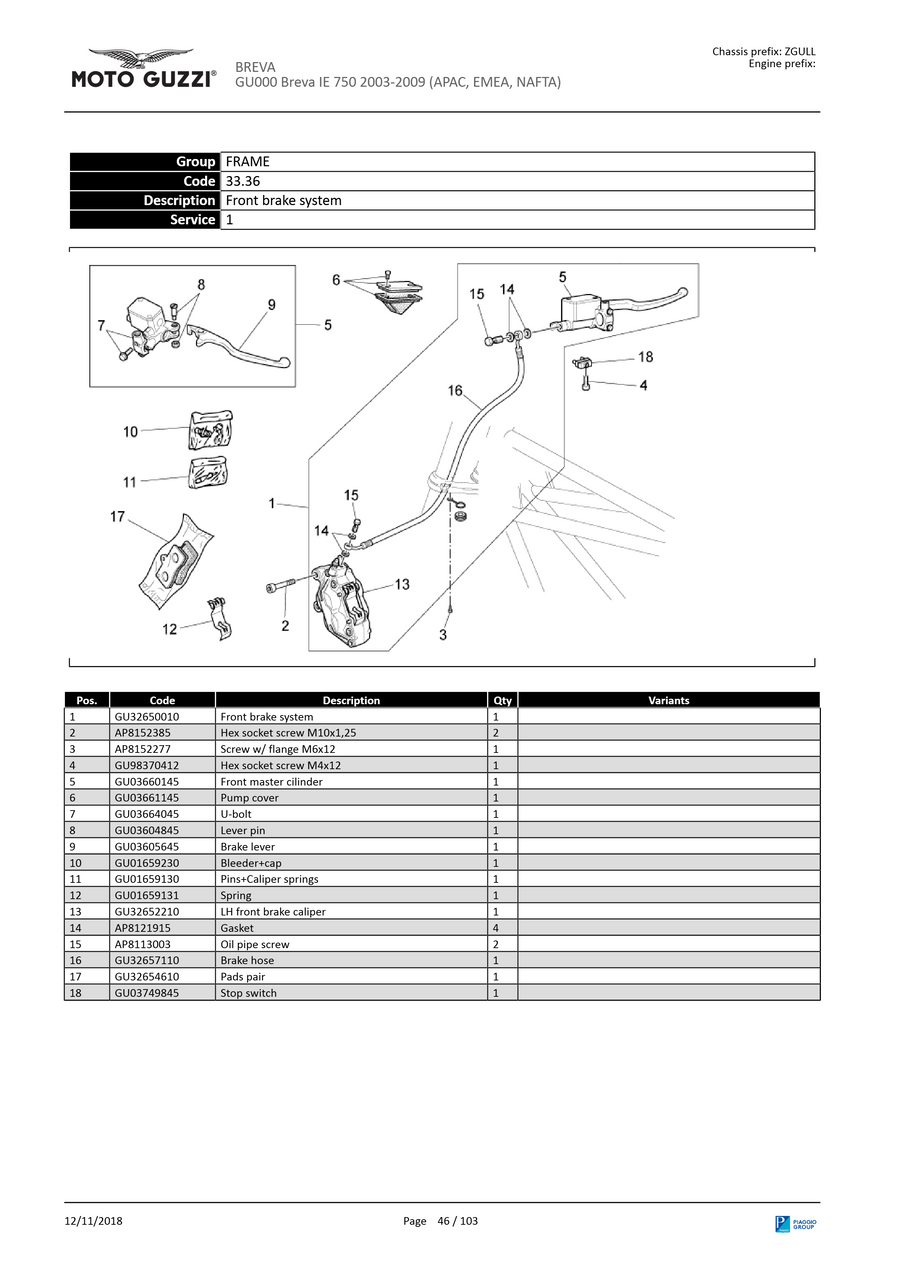 Front brake system