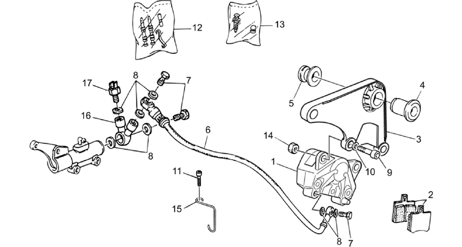 Rear brake caliper