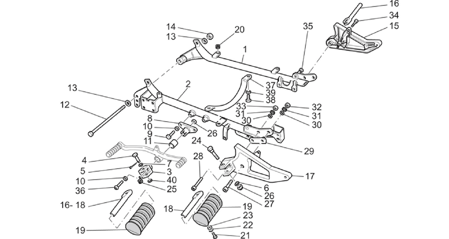 Craddle arm-Foot rests