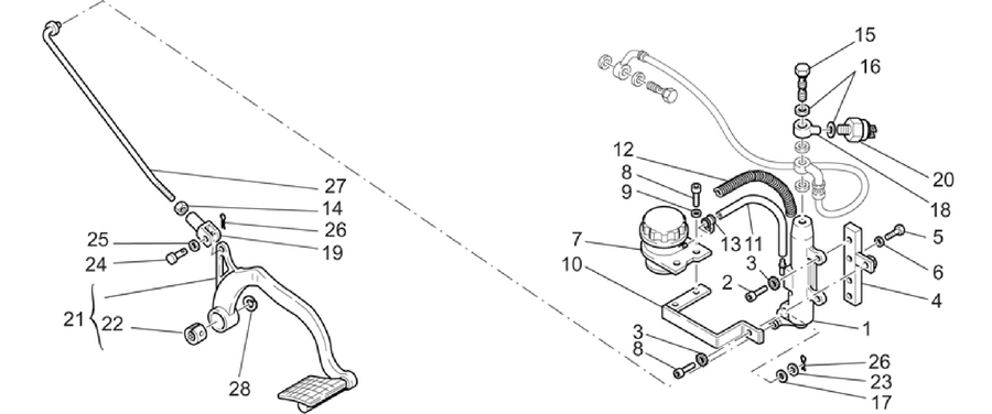 Rear master cylinder