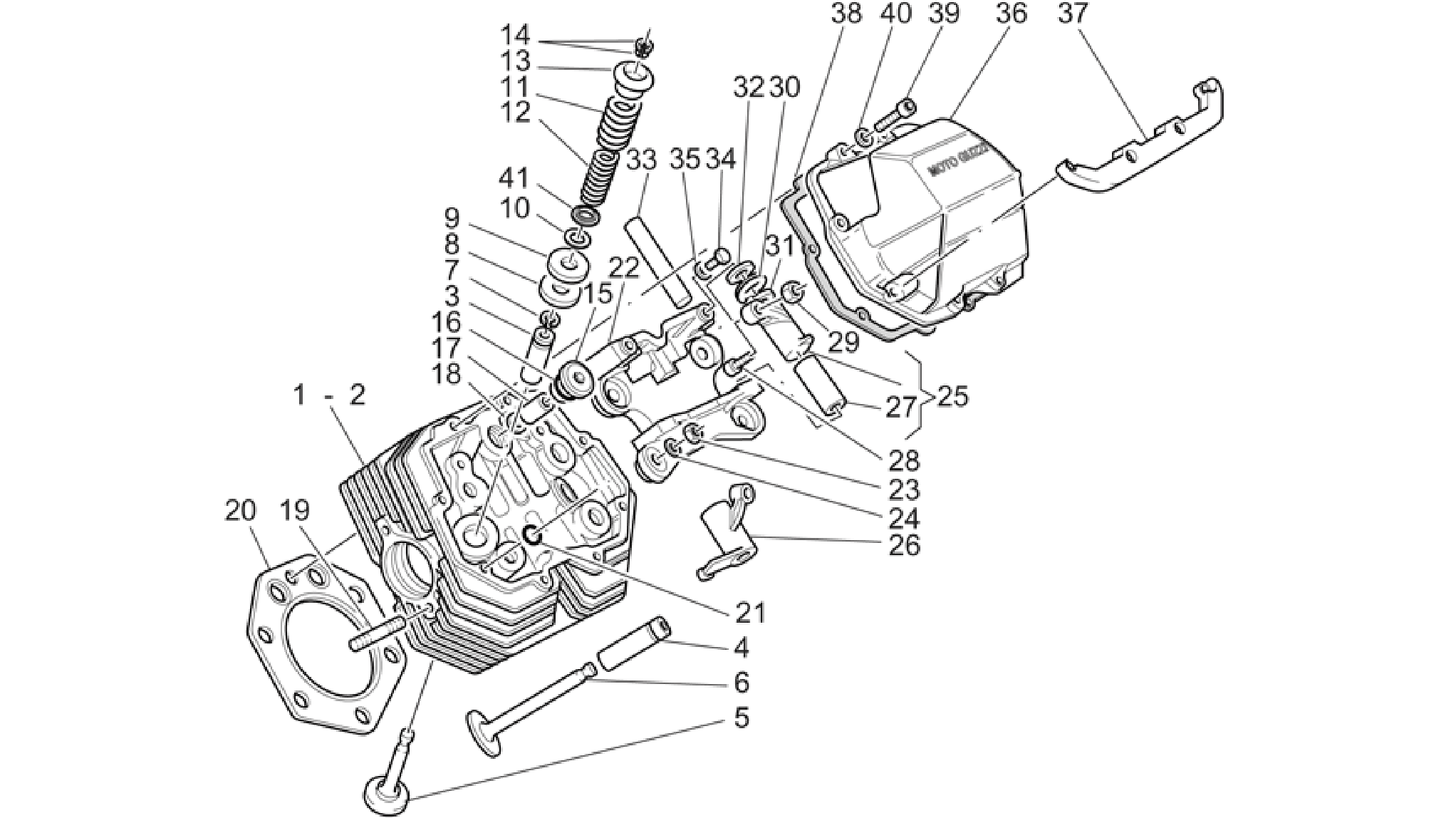 Cylinder head and valves