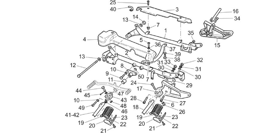 Craddle arm-Foot rests