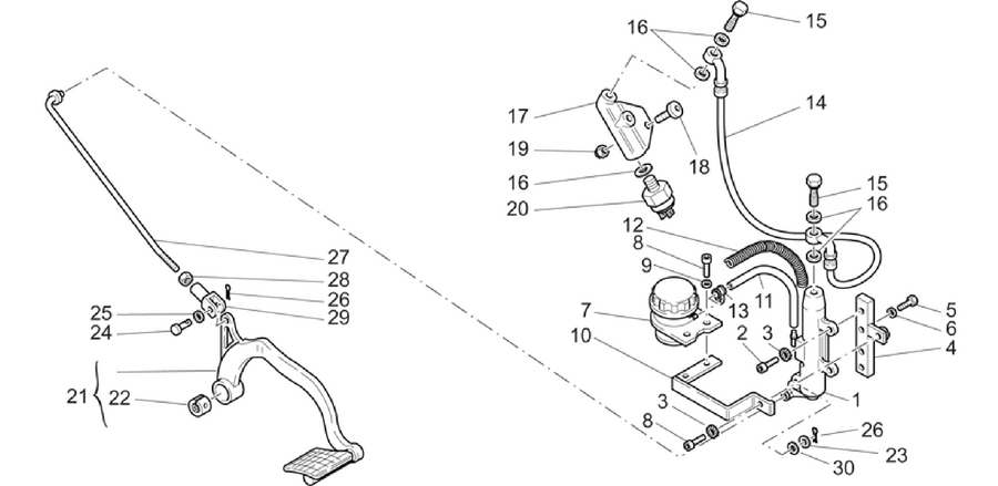 Rear master cylinder
