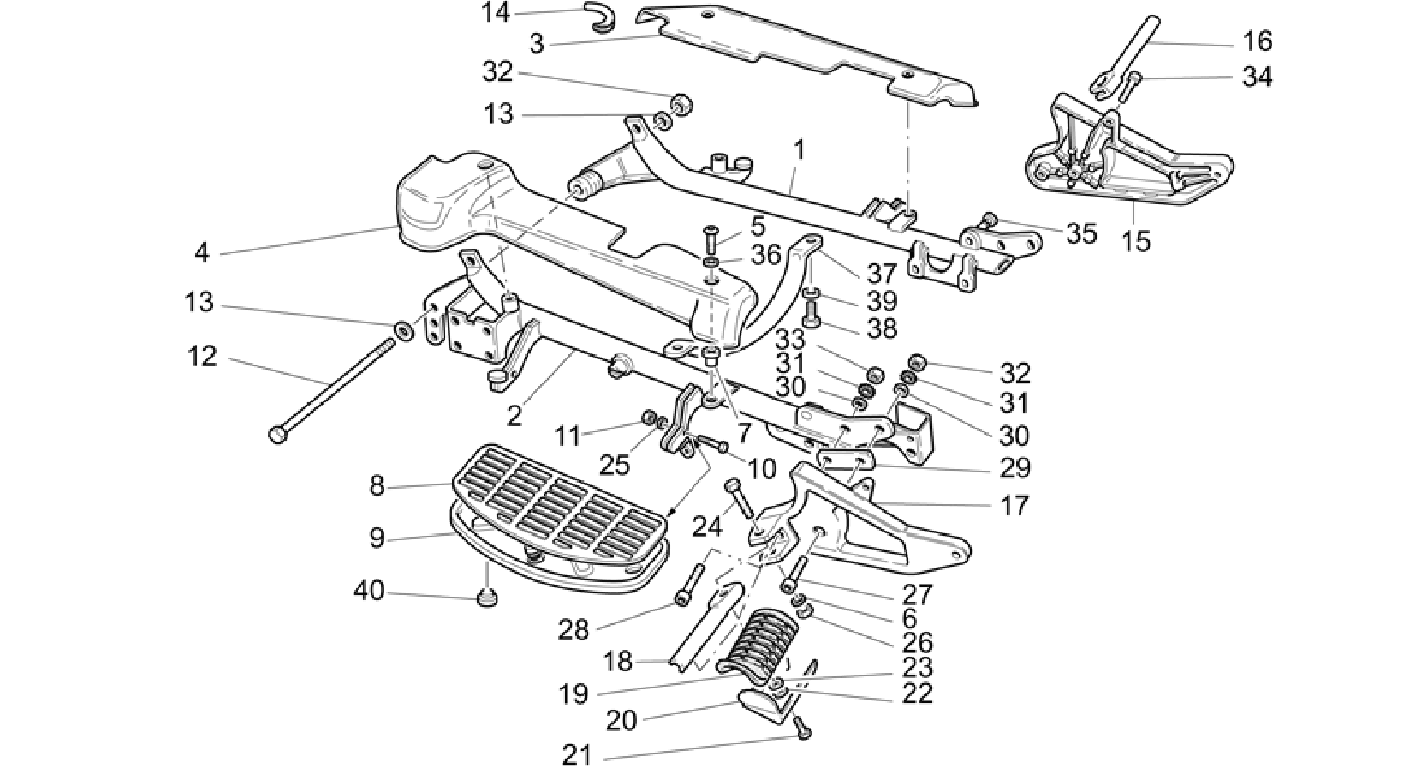 Craddle arm-Foot rests