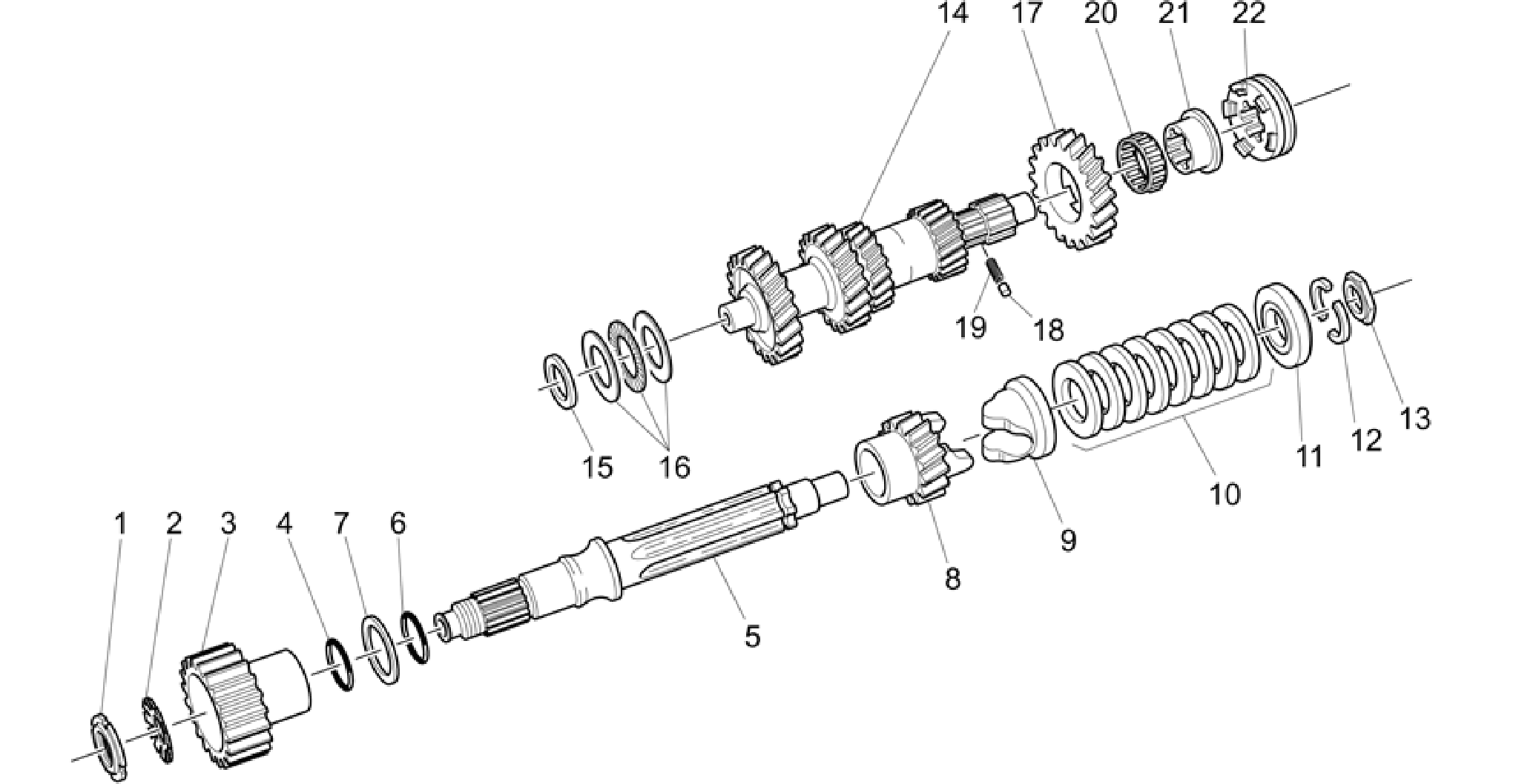 Primary gear shaft