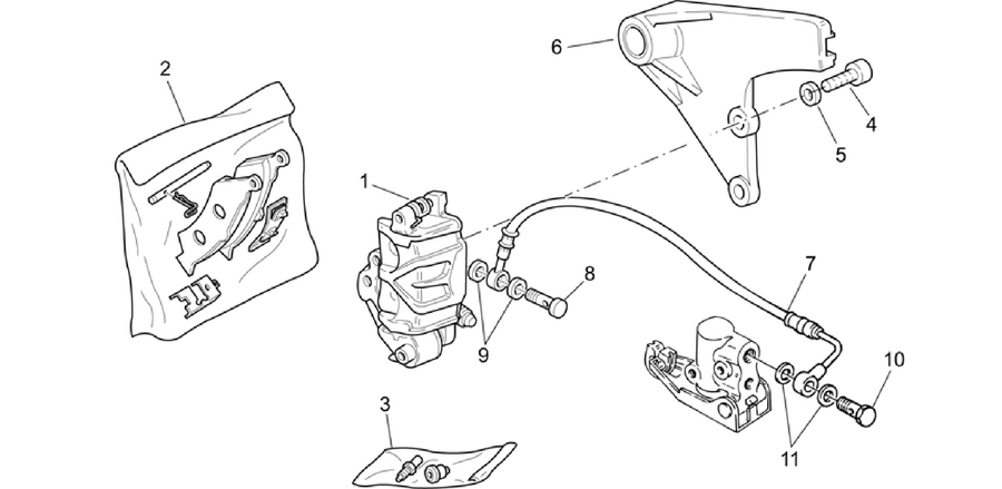 Rear brake caliper