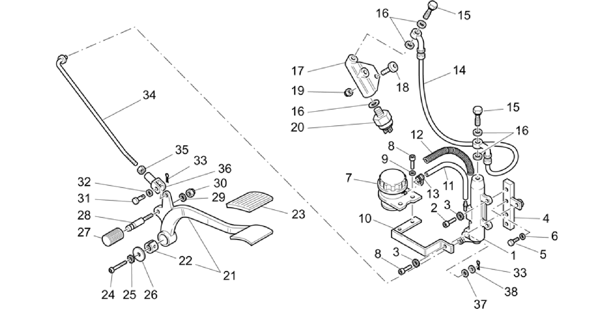 Rear master cylinder