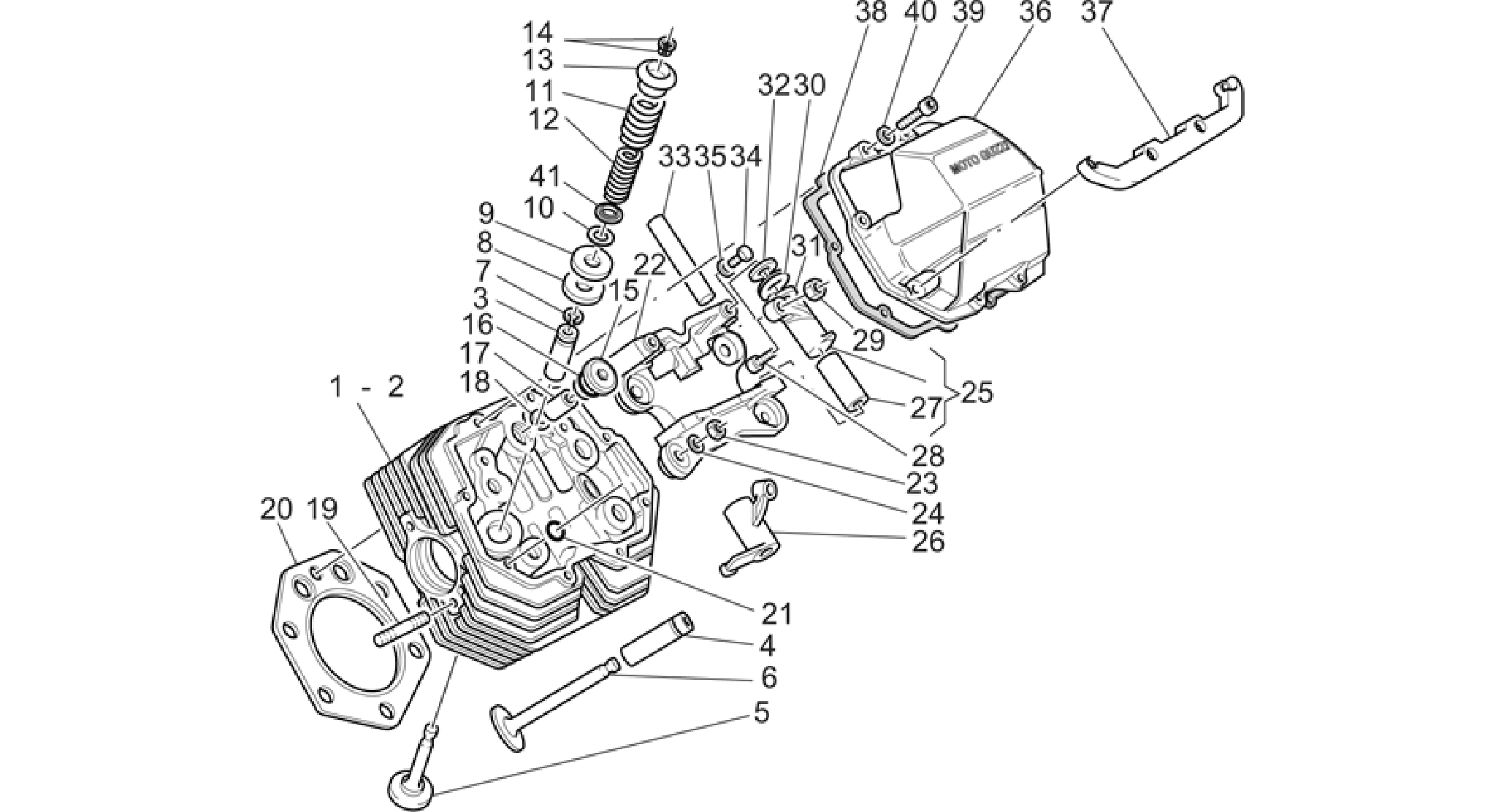 Cylinder head and valves