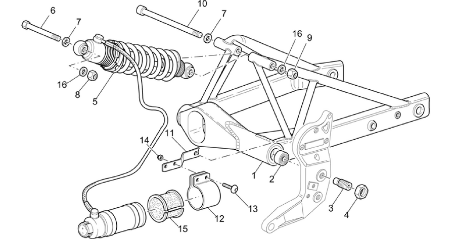 Swing arm and rear shock absorber