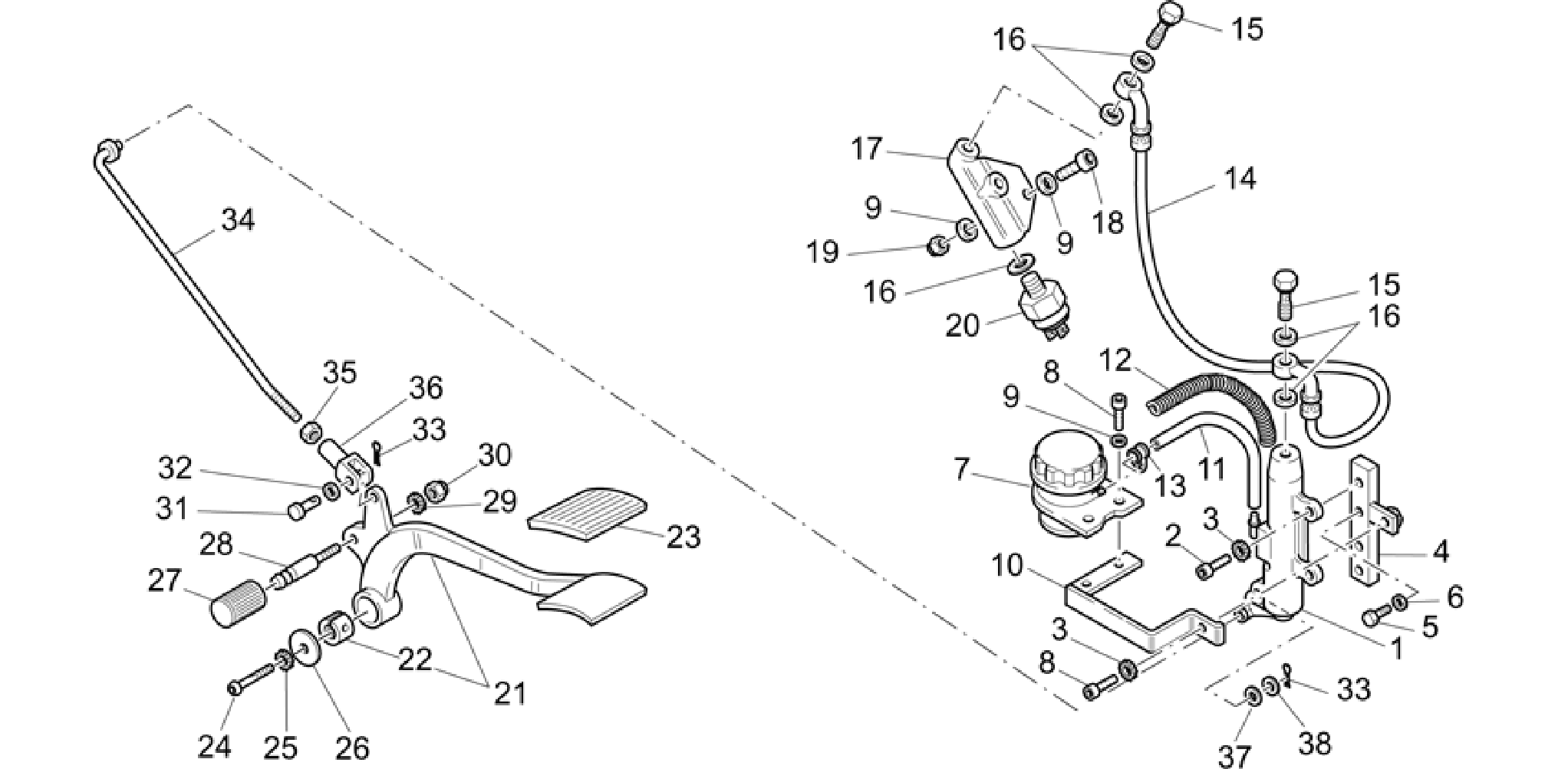 Rear master cylinder