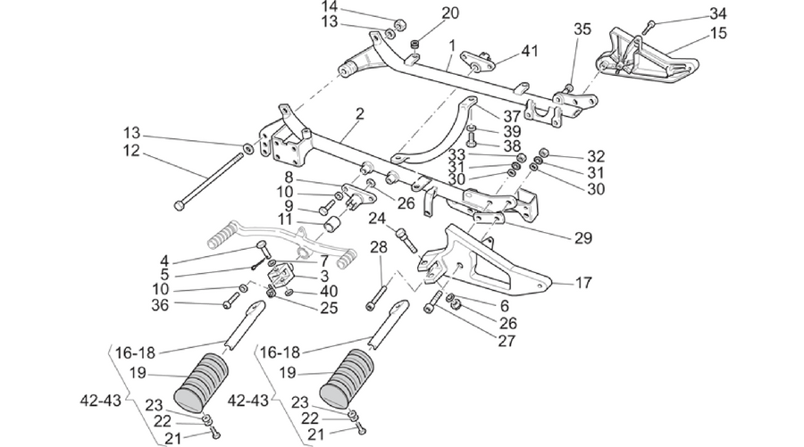 Craddle arm-Foot rests