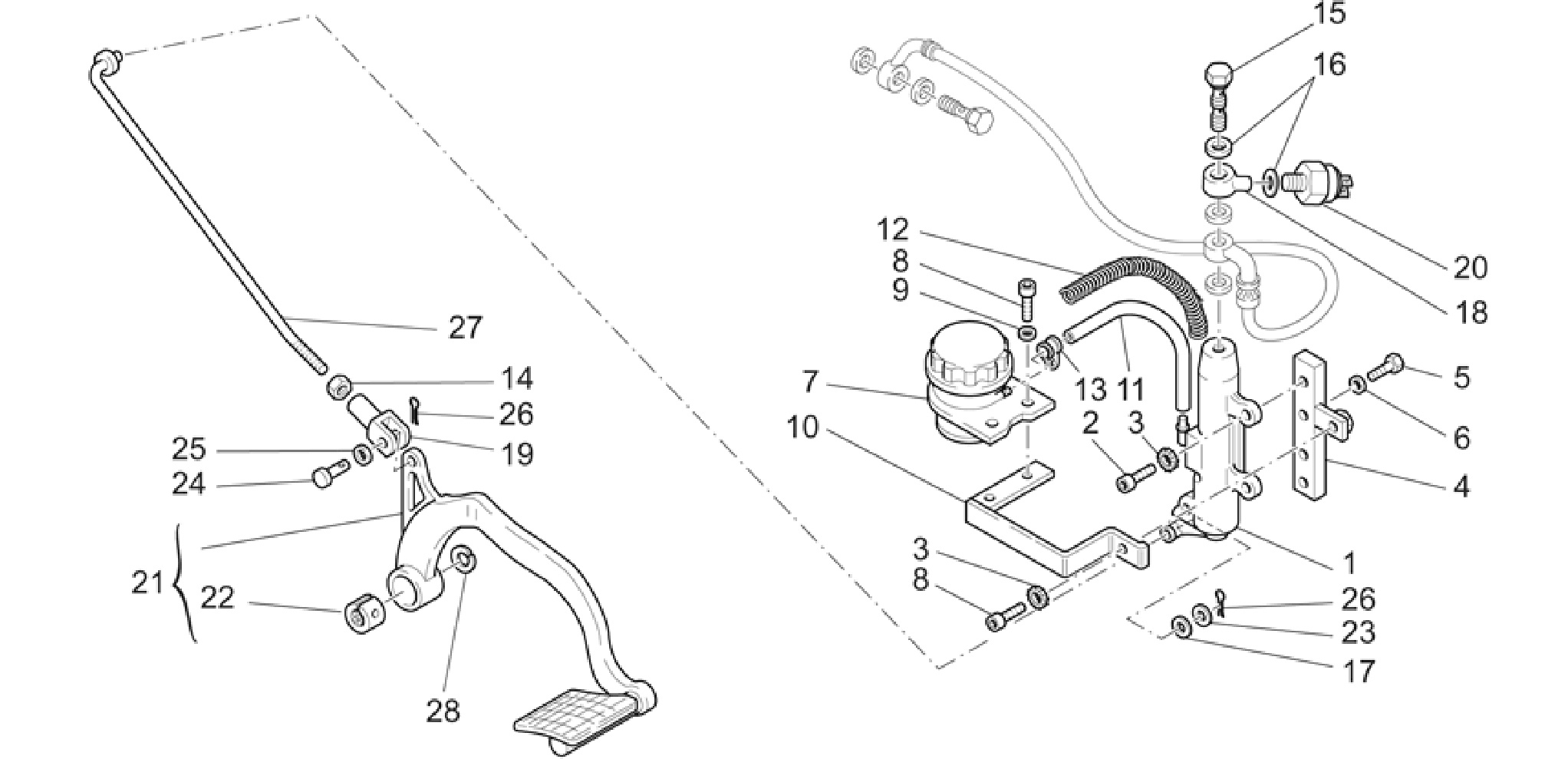 Rear master cylinder