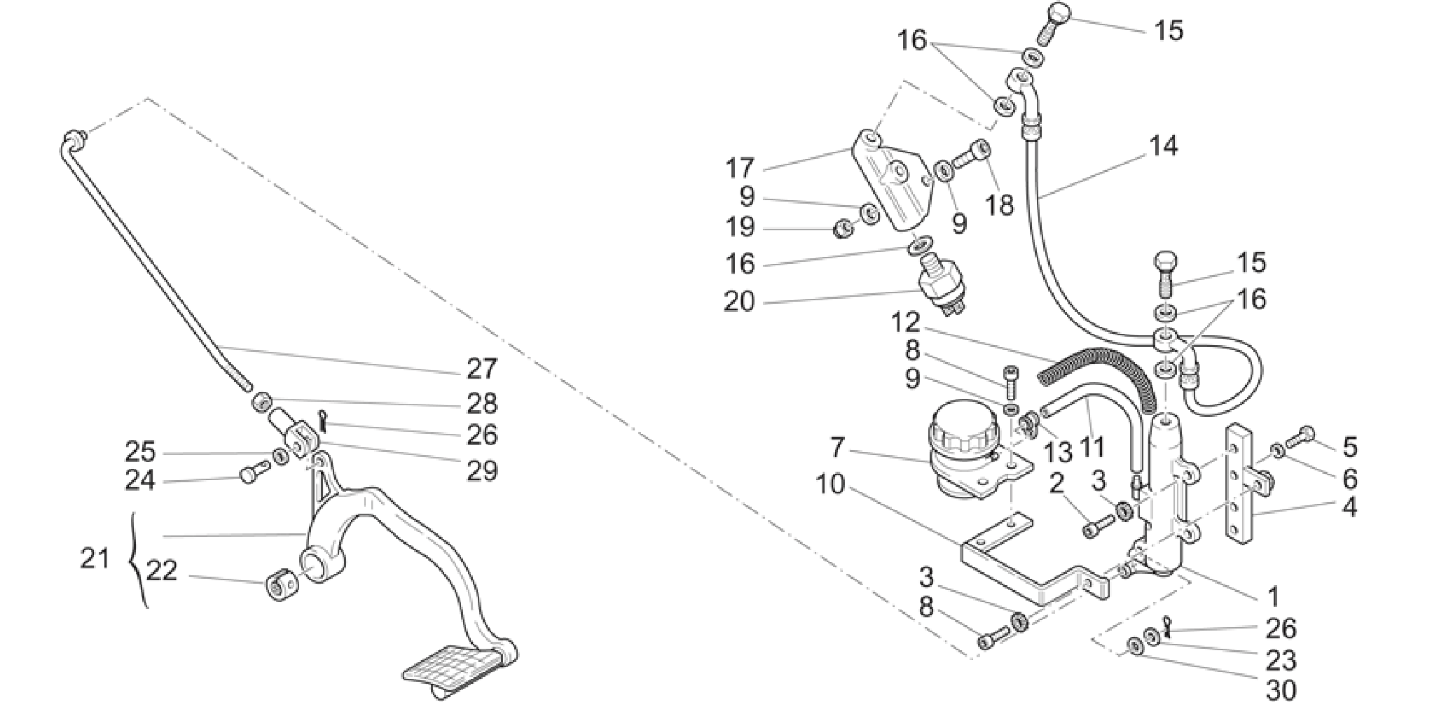 Rear master cylinder