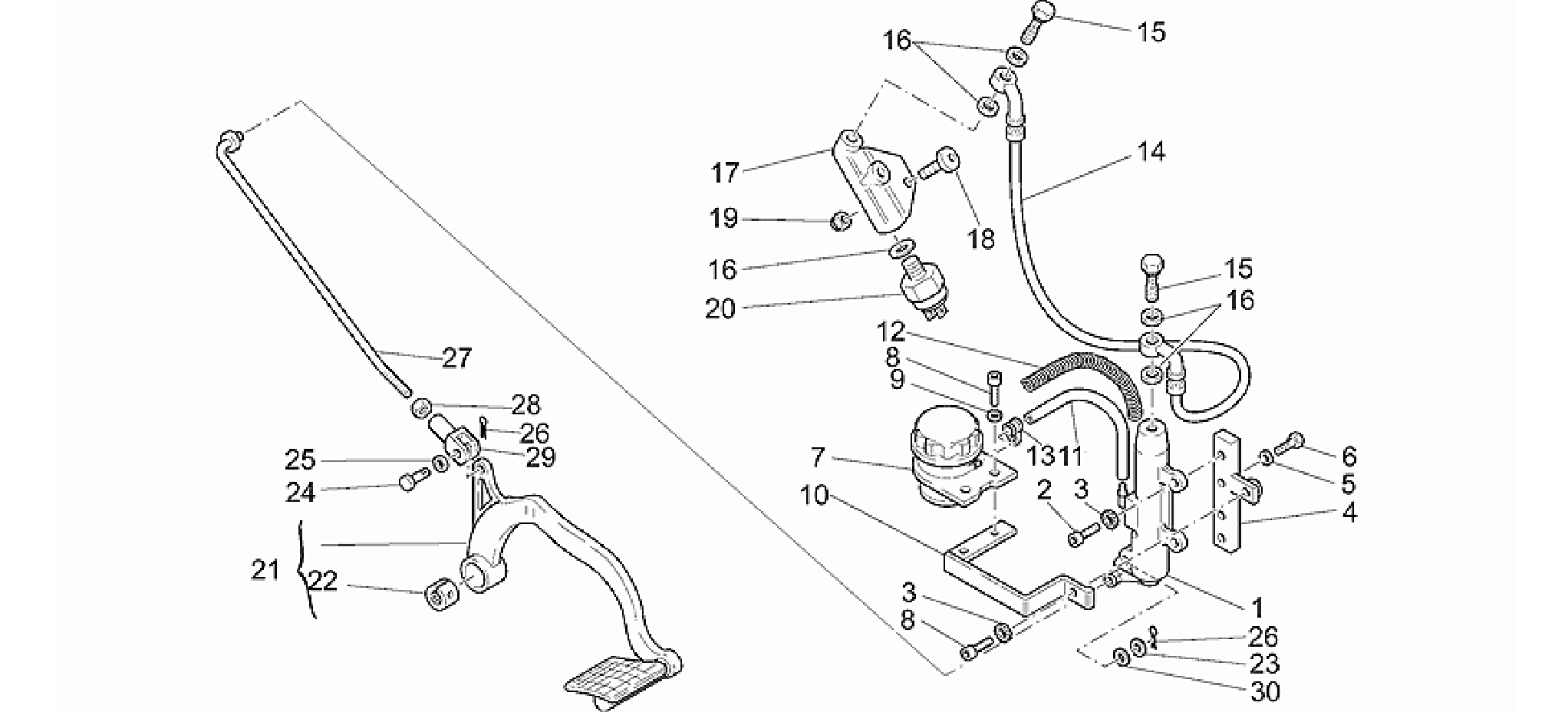 Rear master cylinder