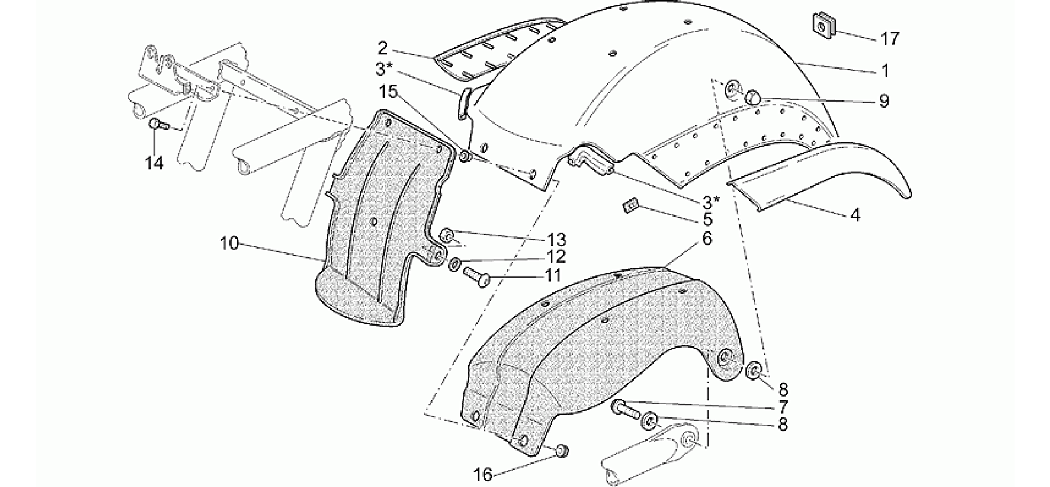 Rear mudguard