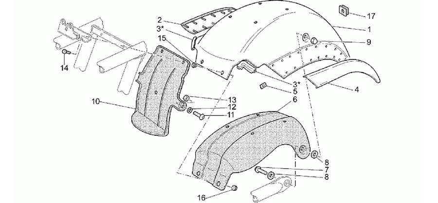 Rear mudguard