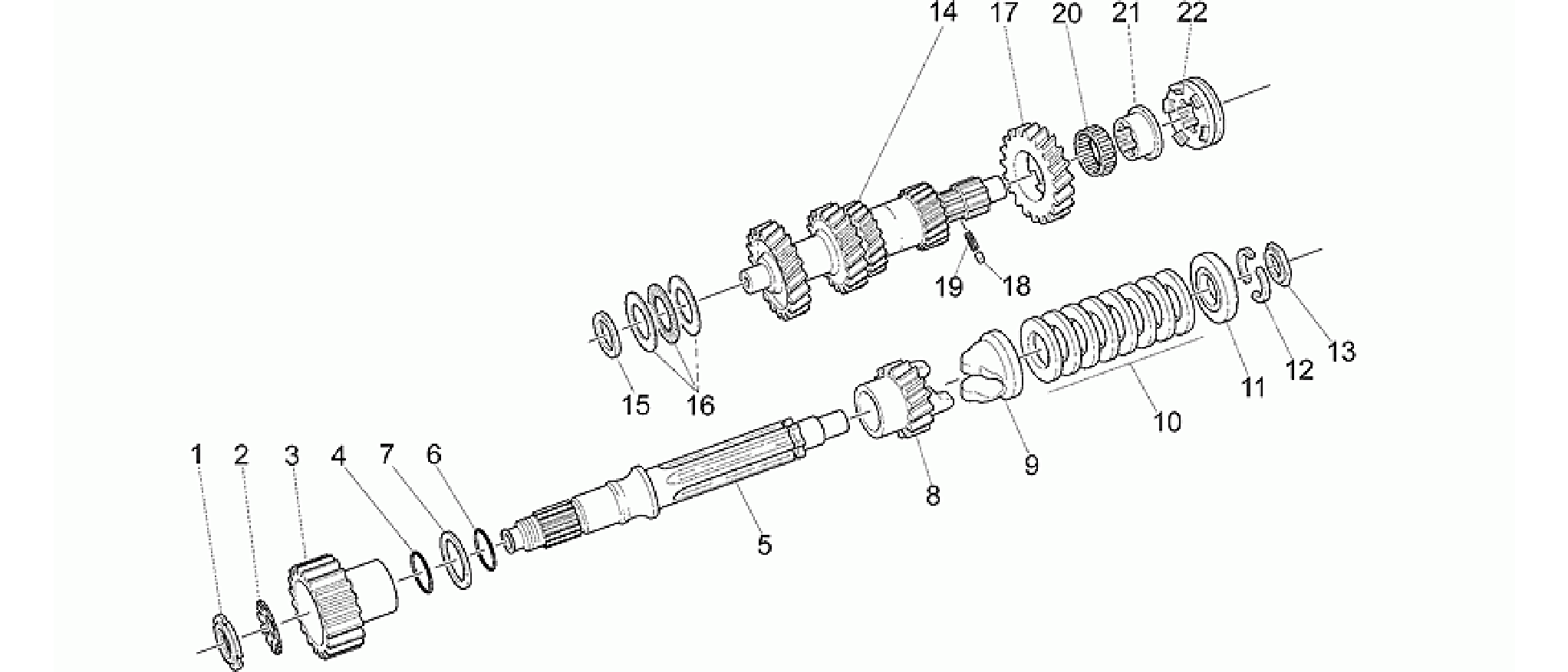 Primary gear shaft