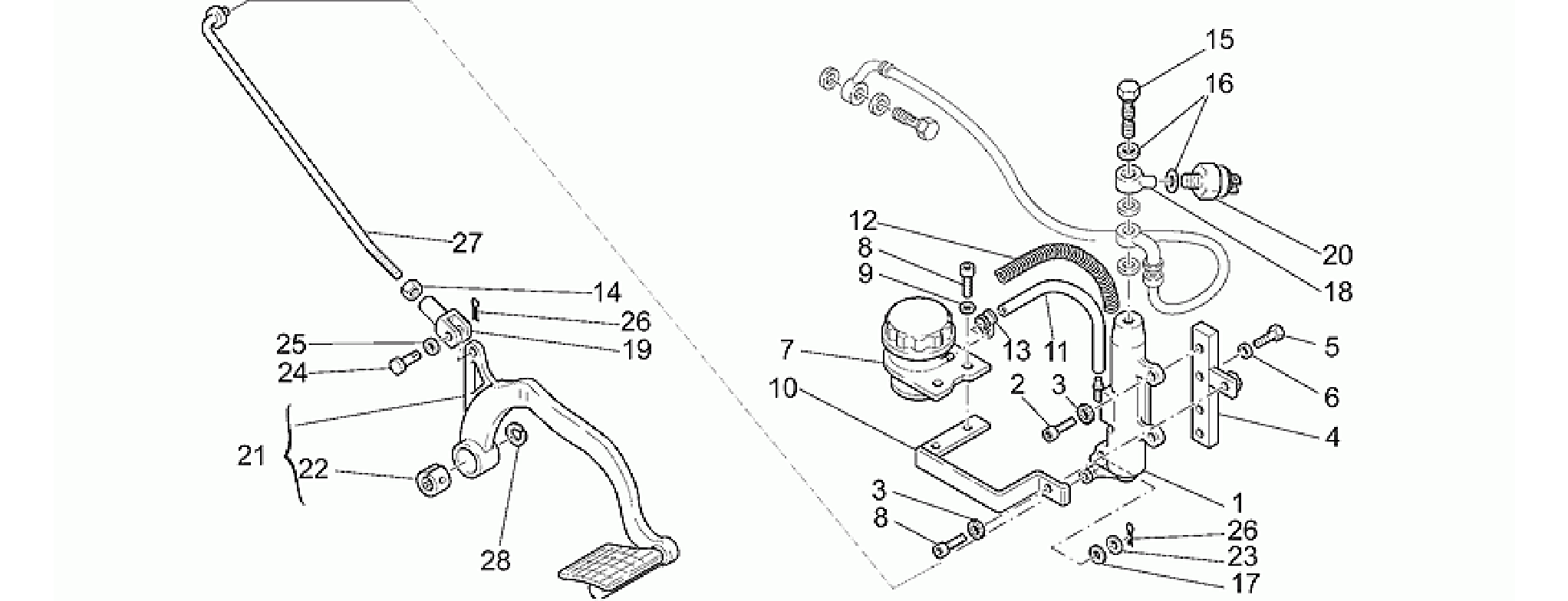 Rear master cylinder