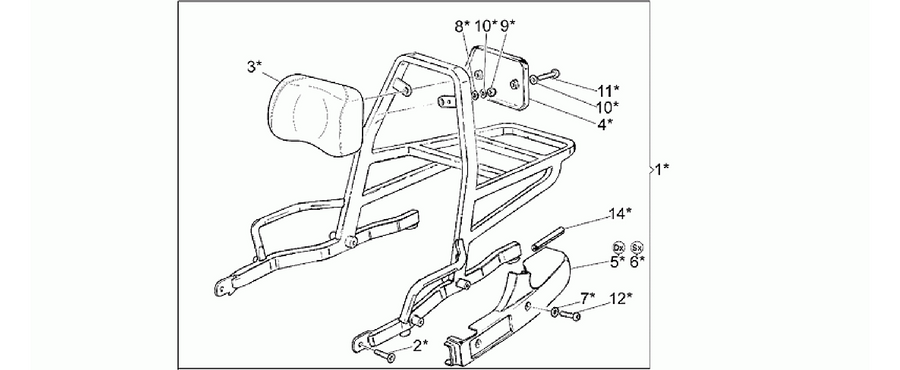 Optional fixed luggage rack