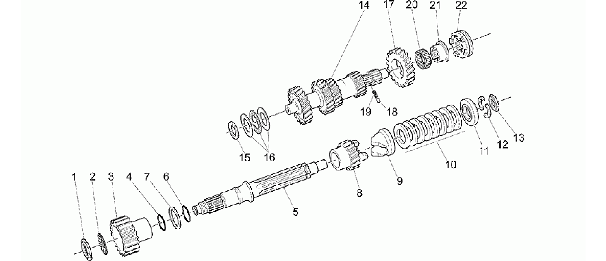 Primary gear shaft