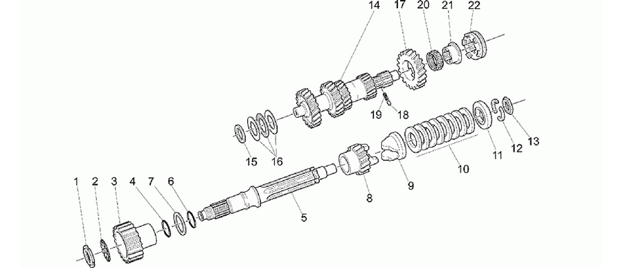 Primary gear shaft