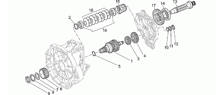 Primary gear shaft