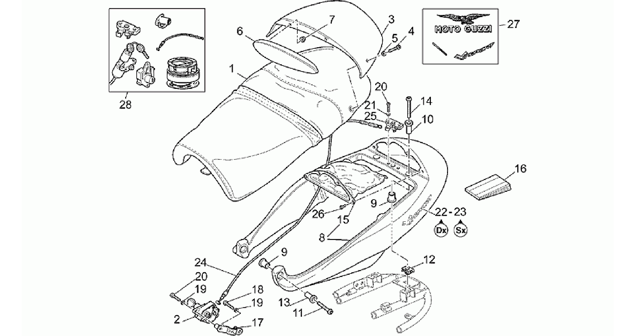 Saddle - Rear fairing