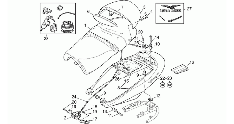 Saddle - Rear fairing