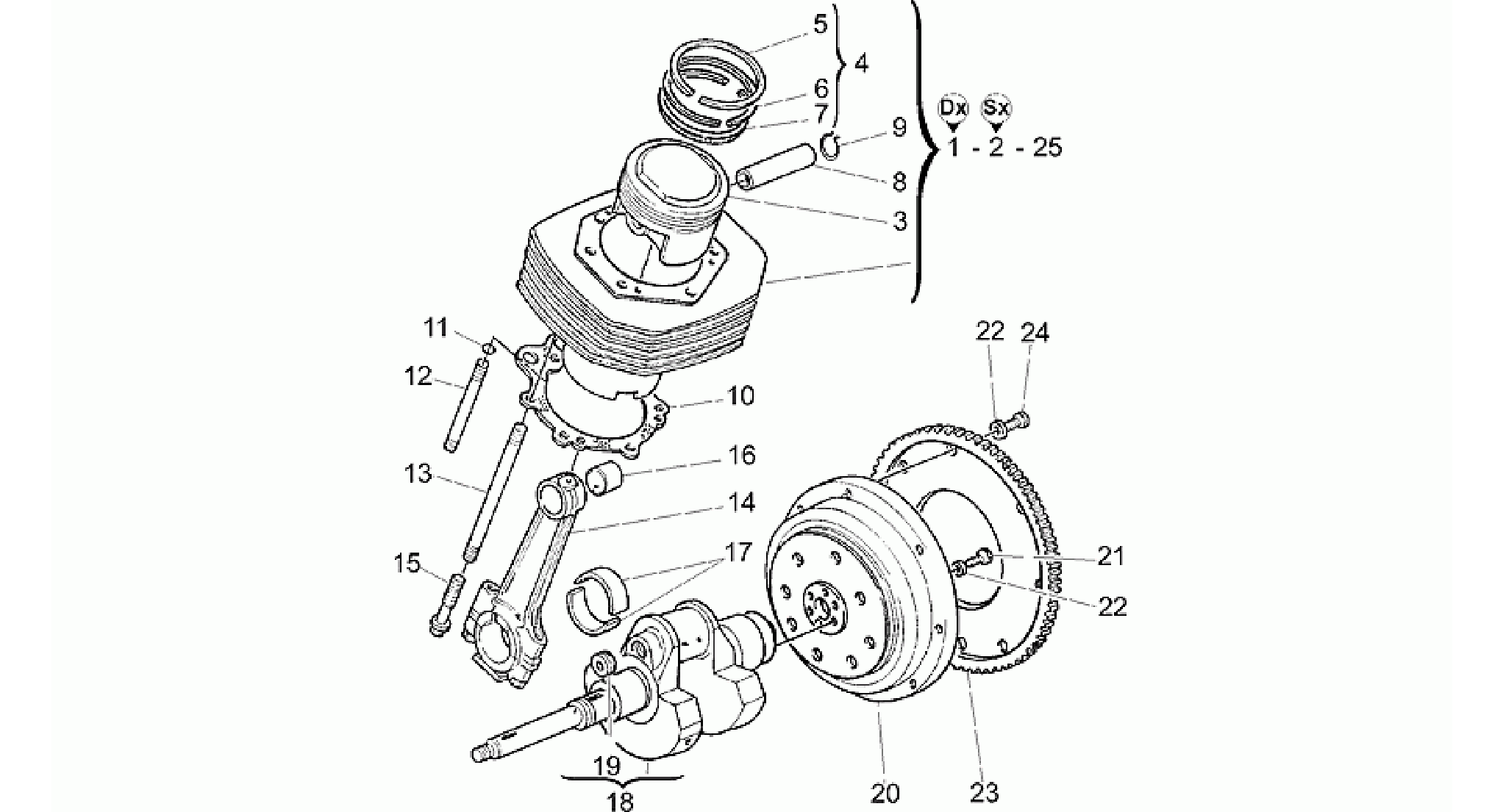 Drive shaft - Cylinder - Piston