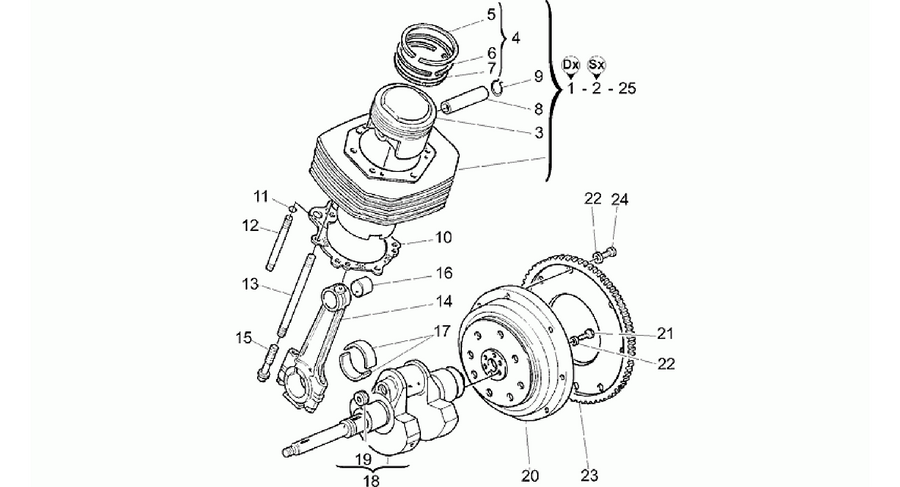 Drive shaft - Cylinder - Piston