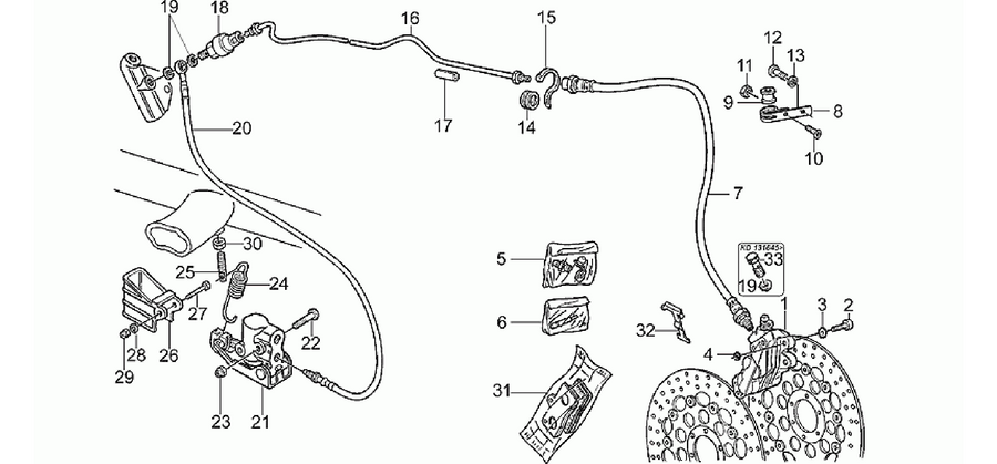 Front LH/rear brake system