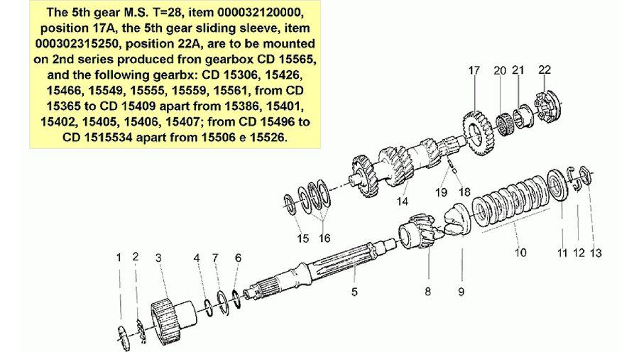 Primary gear shaft