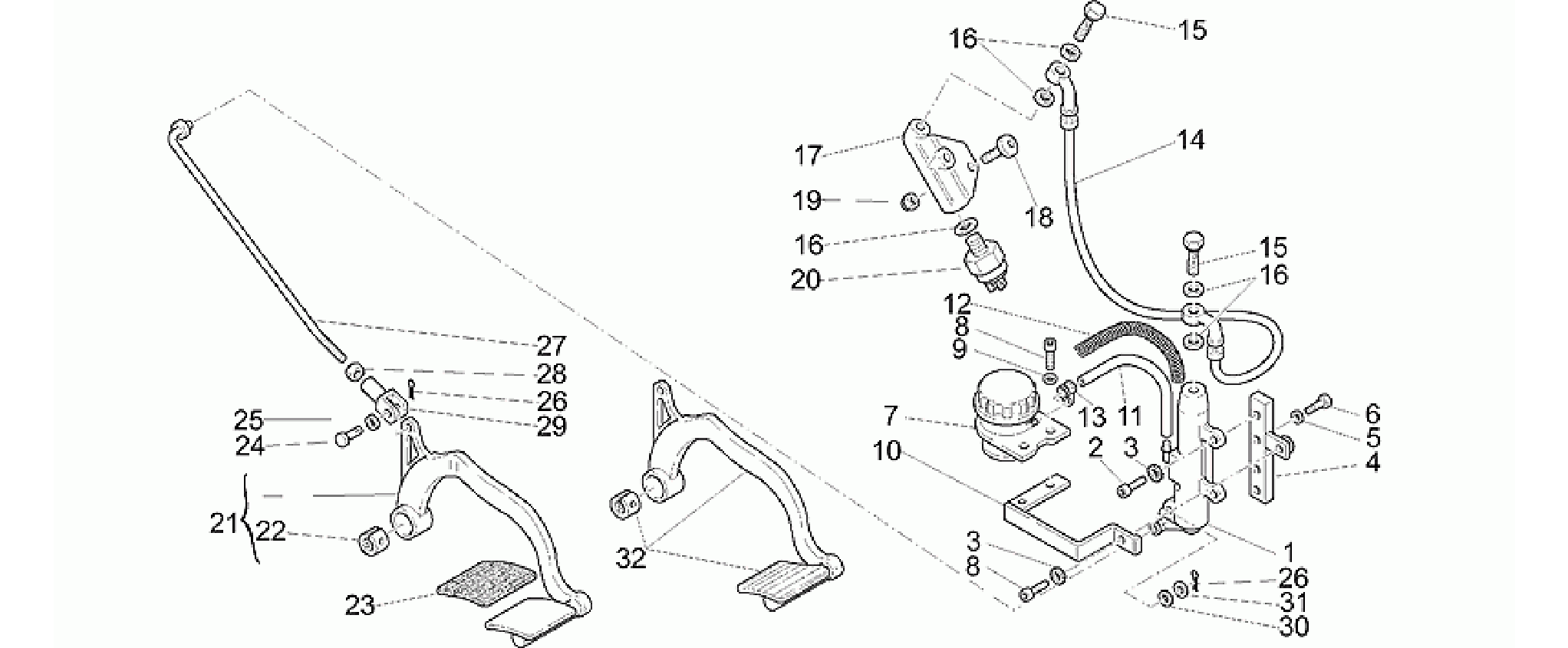 Rear master cylinder
