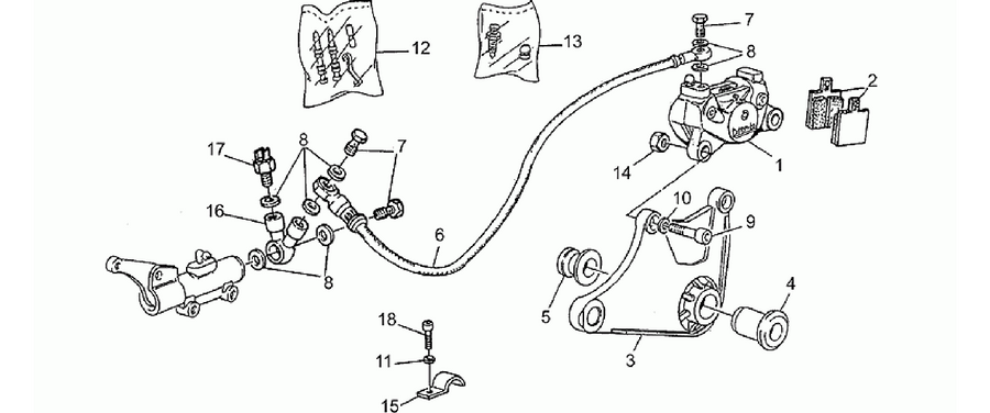 Rear brake caliper