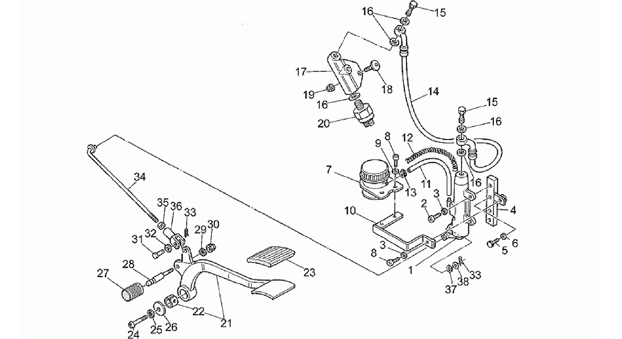 Rear master cylinder