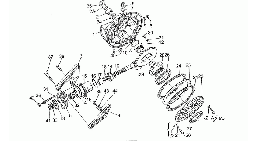 Rear bevel gear
