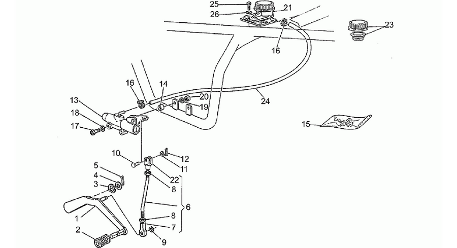 Rear master cylinder