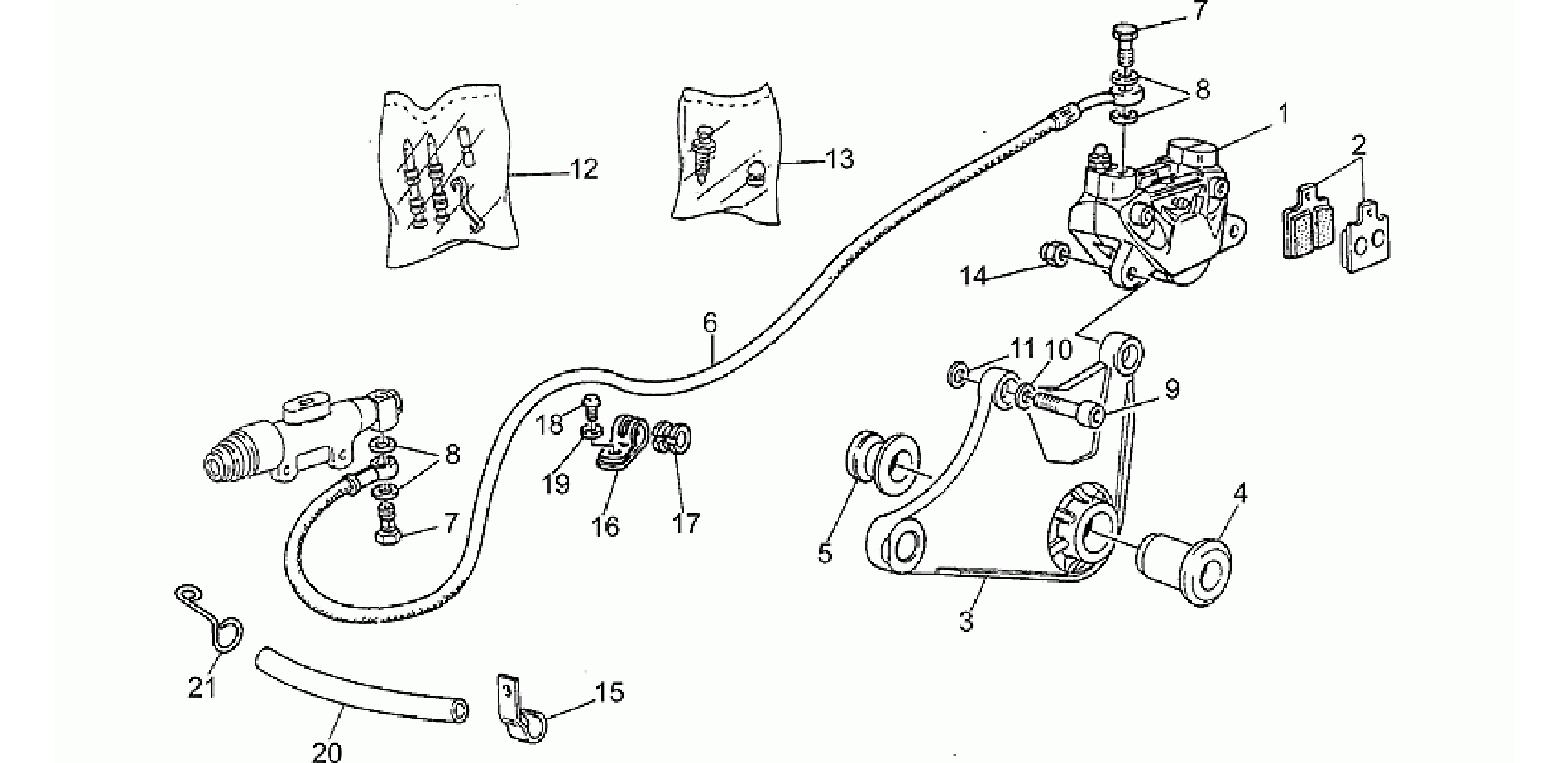 Rear brake caliper