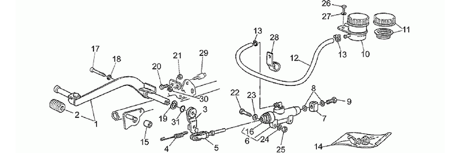 Rear master cylinder