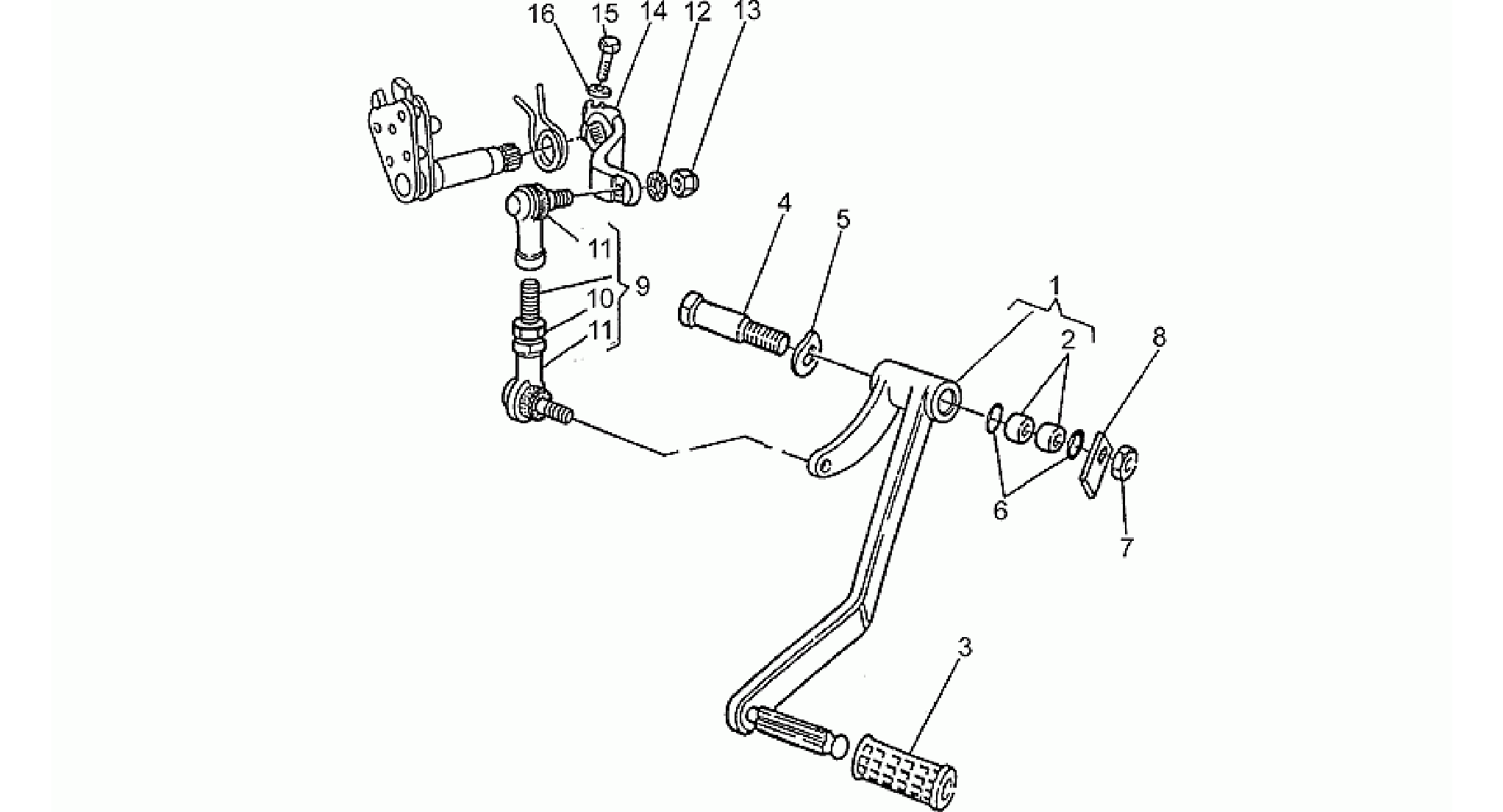 Complete gearchange lever