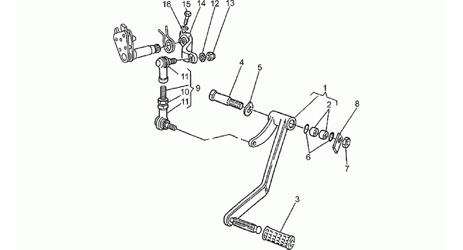 Complete gearchange lever