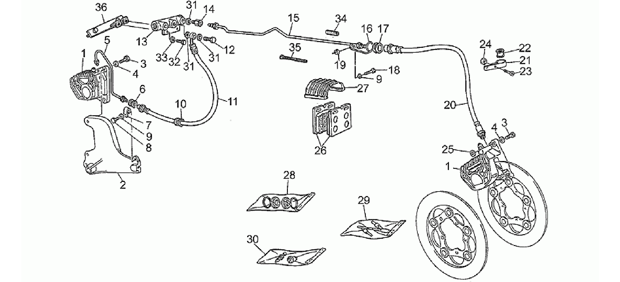 Front LH/rear brake system