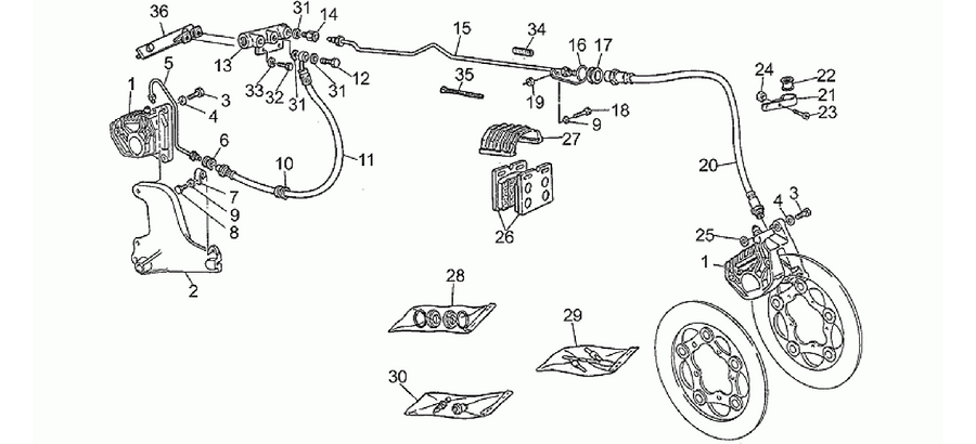 Front LH/rear brake system