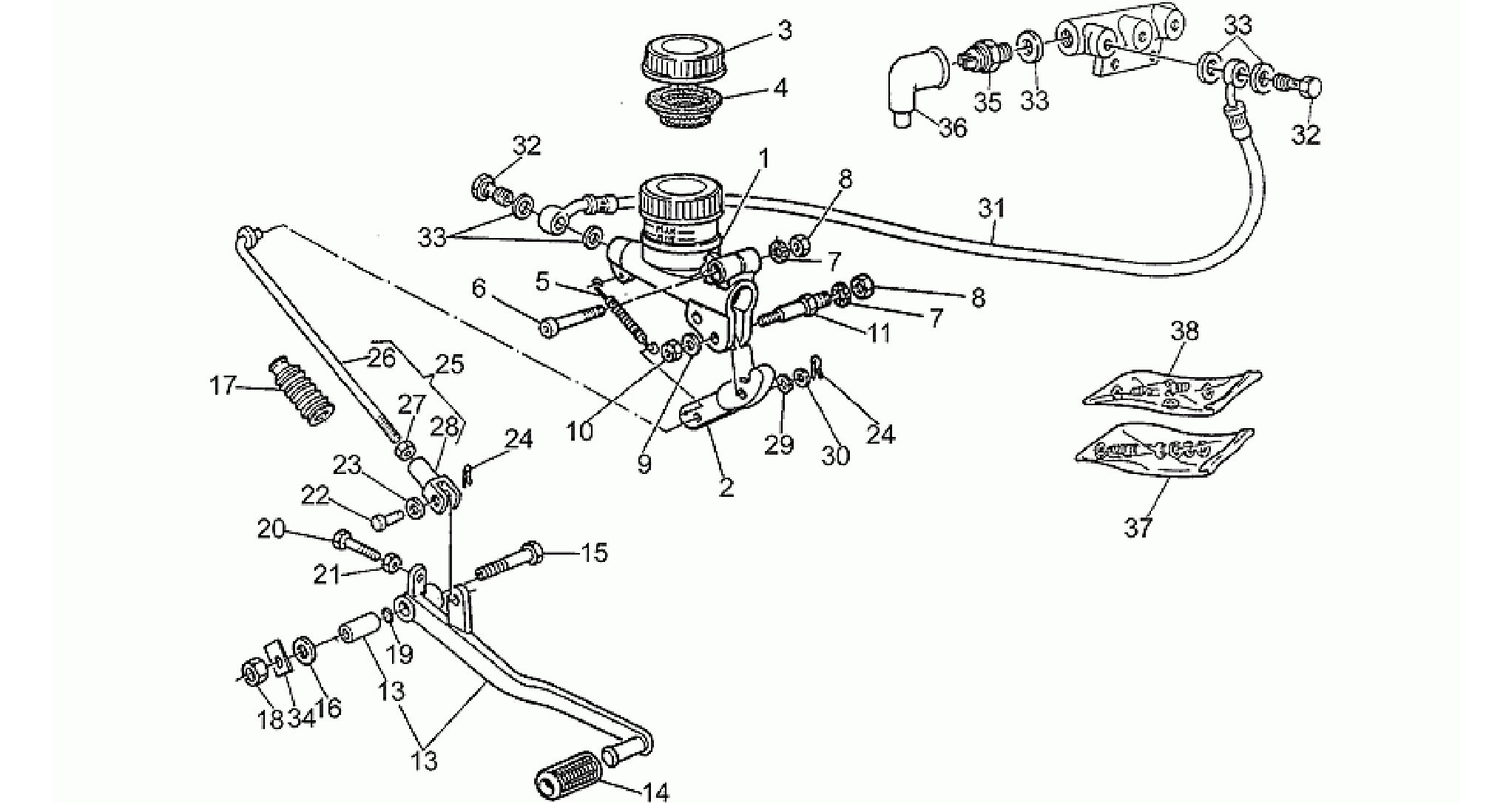 Rear master cylinder