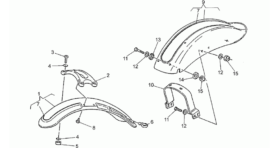 Front/rear mudguards