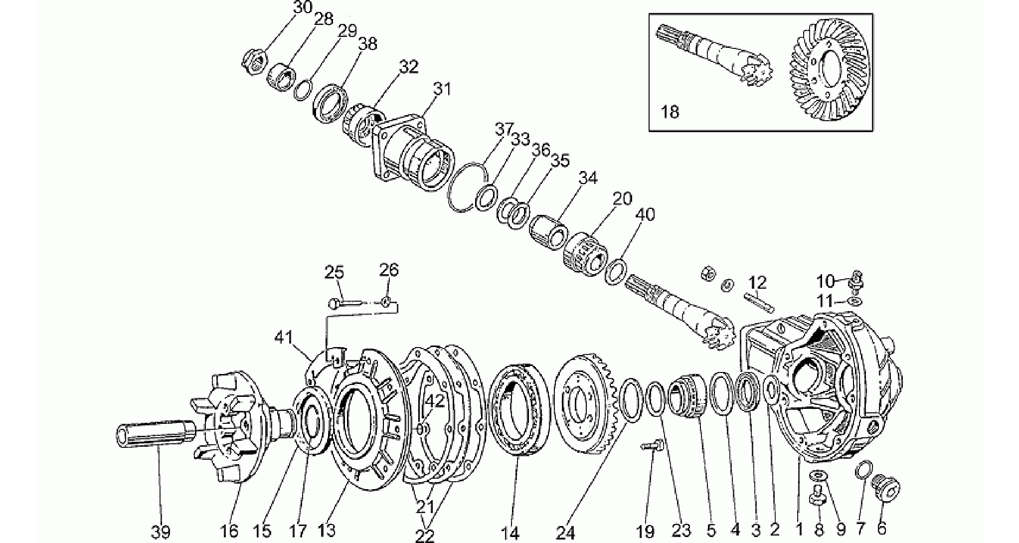 Rear bevel gear